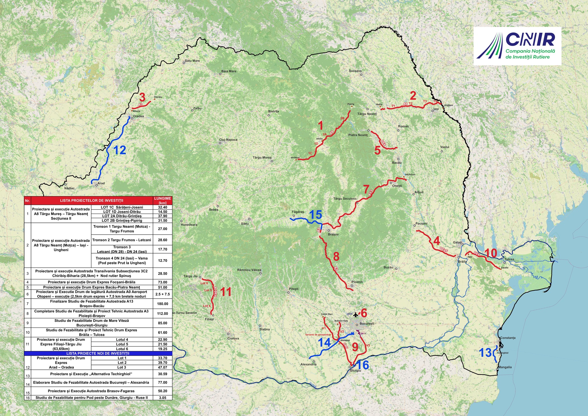 Cinci proiecte majore noi de infrastructură rutieră, preluate de CNIR. Printre ele, autostrada Făgăraş-Braşov și drumul expres Arad-Oradea