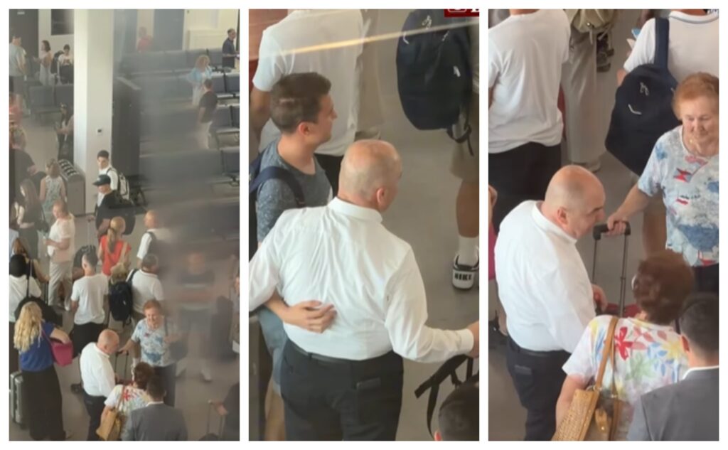 Ilie Bolojan s-a fotografiat cu pasagerii la coada de îmbarcare de pe Aeroportul din Oradea
